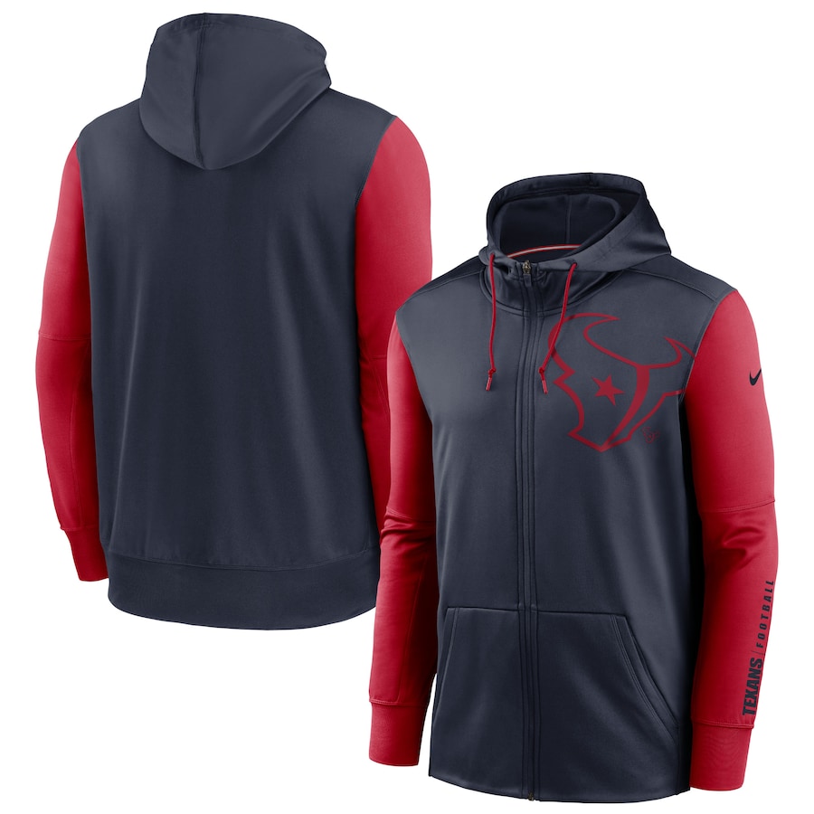 NFL Nike Houston Texans Navy Red Fan Gear Mascot Performance FullZip Hoodie->indianapolis colts->NFL Jersey